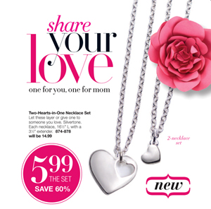 Avon Two-Hearts-In-One Necklace Set