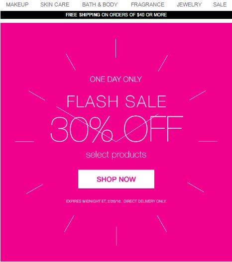Avon 30 Percent Flash Sale